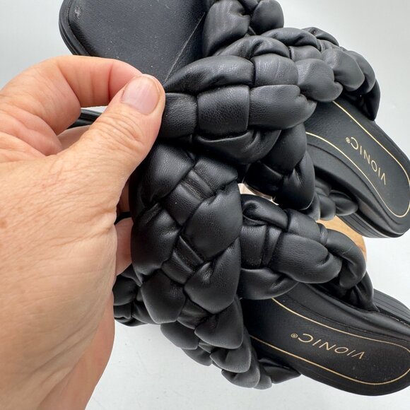 Vionic Braided Cross Strap Slides Kalina Black size 7.5 - Picture 7 of 15